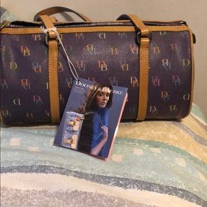 Dooney & Bourke “It” Grape Rainbow Barrel Bag